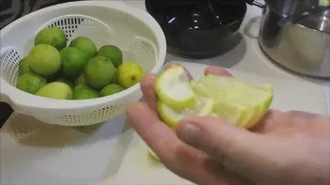 Making lime marmalade from a bag that was given to me