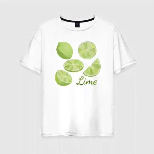 Женская футболка хлопок Oversize Lime-0