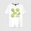 Женская футболка хлопок Oversize Lime